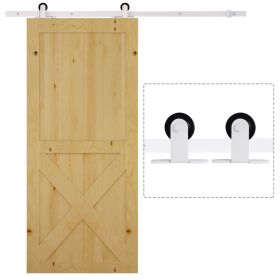6ft Ideal Rustic Interior Sliding Barn Door Mounting Hardware Kit - White