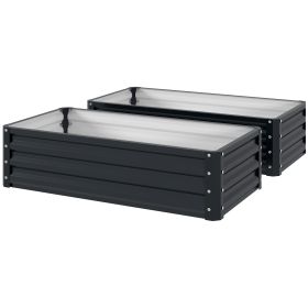 Galvanized Raised Garden Bed, 4' x 2' x 1' Metal Planter Box, for Growing Vegetables, Flowers, Herbs, Succulents, Gray