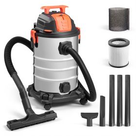 Shop Vac, 8 Gallon Wet Dry Shop Vacuum, 6 Peak HP with One-Button Self-Cleaning, Dual-Filter, 900W Input Power, 1.25in x 7ft Hose, 9.8ft Cord
