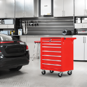 Rolling Tool Chest with 7-Drawer Tool Box with Wheels Multifunctional Tool Cart Mechanic Tool Storage Cabinet for Garage, Warehouse, Workshop