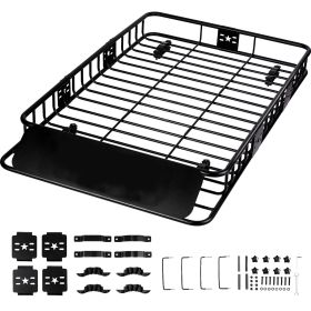 Roof Rack Cargo Basket, 64" x 39" x 6" Rooftop Cargo Carrier with Extension, Heavy-duty Steel 200 LBS Capacity Universal Roof Rack Basket