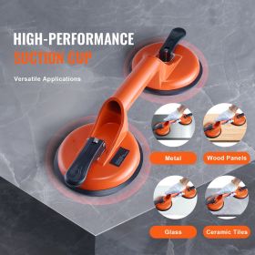 Glass Suction Cup, 4.7" 2 Pack 330 lbs Load Capacity, Vacuum Suction Cup with Aluminum Handle, Heavy Duty Industrial Suction Cup Lifter Tool for