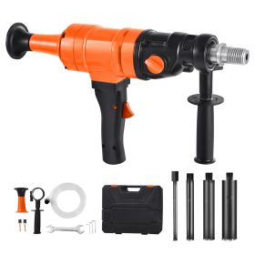 Diamond Core Drilling Machine, 8 in Drilling Diameter, Handheld Dry and Wet Concrete Core Drill Rig with 4 Drill Bits, 1075/2300 RPM 2-Speed