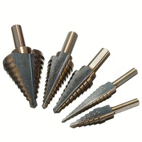 pcs Baked Yellow Hair Black Step Drill Triangular Shank High-speed Steel Pagoda Drill Hole Opener Set