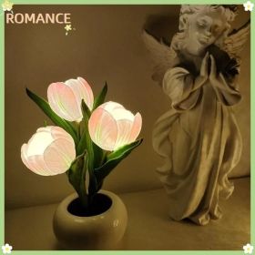 Tulip Lamp - LED Replica Tulip Table Lamp With Flower Vase For Desktop Decoration. Suitable For Home, Living Room, Desktop Decoration, Holiday Gi (Option: pink)