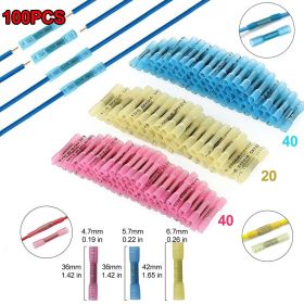 200/100PCS Heat Shrink Butt Wire Splice Connectors Seal Crimp Terminals USA (Package: 100PCS)