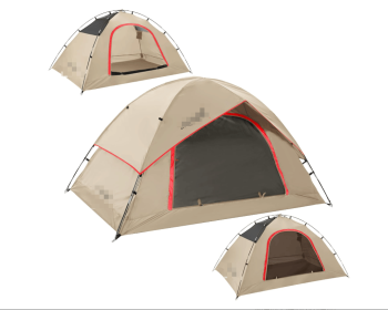 Tent for 2 Person, 4 Person, 6 Person - Waterproof Two Person Tents for Camping, Small Easy Up Tent for Family, Outdoor, Kids (Color: Khaki   2 Person)