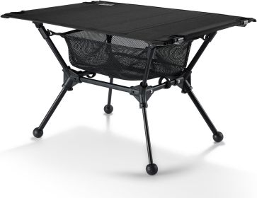 Camping Table, Lightweight Portable Folding Table with Mesh Storage Net, High/Low Options, Ideal for Camping, Hiking, Tailgating, Beach, Picnic (Color: Black)