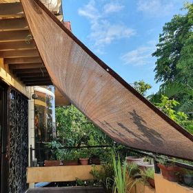 Shade Sail Sun Shade Cloth 9'9"x9'9" Rectangle Outdoor Canopy Outside Sunshade Awning Cover Privacy Screen Net UV Block for Patio Pergola Gazebo (size: Coffee   9'9"x9'9")