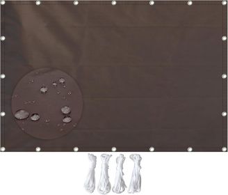 Shade Sail Sun Shade Cloth 9'9"x9'9" Rectangle Outdoor Canopy Outside Sunshade Awning Cover Privacy Screen Net UV Block for Patio Pergola Gazebo (size: Coffee-Waterproof   9'9"x9'9")