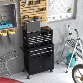 8-Drawer Tool Chest High Capacity Rolling Tool Chest with Wheels and Drawers Rolling Tool Box with Lock;  Removable Tool Cabinet Storage for Ware (Color: Black)